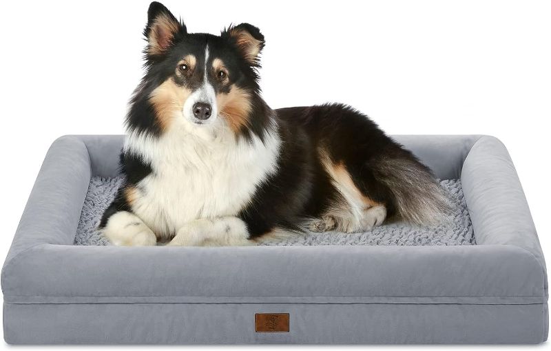 Photo 1 of Yiruka XL Dog Bed, Orthopedic Dog Bed for Extra Large Dogs, Washable Dog Bed with Removable Cover, 2 in 1 Mulitipurpose Waterproof Dog Bed, Navy X-Large(42" X 30")