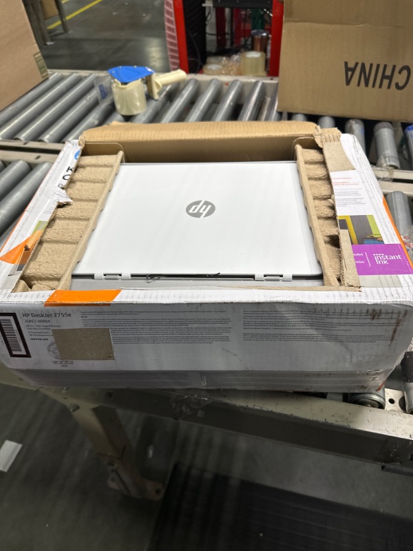 Photo 1 of HP DeskJet 2755e Wireless Color All-in-One Printer with bonus 6 months Instant Ink (26K67A), white