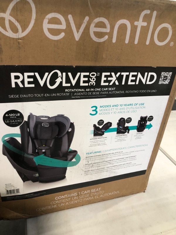 Photo 1 of Evenflo Revolve Extend Revere Convertible Car Seat Revolve Extend Quick Clean Cover Revere Gray