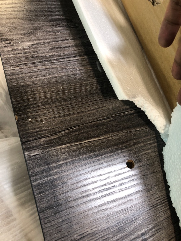 Photo 1 of SUPERJARE L Shaped Computer Desk with Power Outlets & LED Lights, Gaming Desk with Monitor Stand & Storage Shelf, Home Office Desk Corner Desk with Hooks, Gray Grey