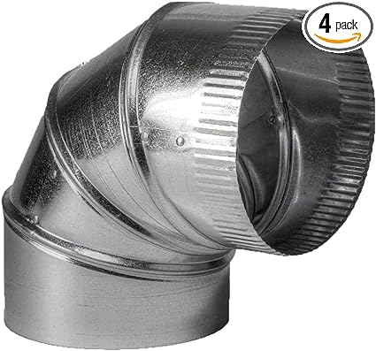 Photo 1 of 4" Diameter - 90° Degree Adjustable Elbow - 4 Pack - 30 Gauge Galvanized - Crimped End Connection