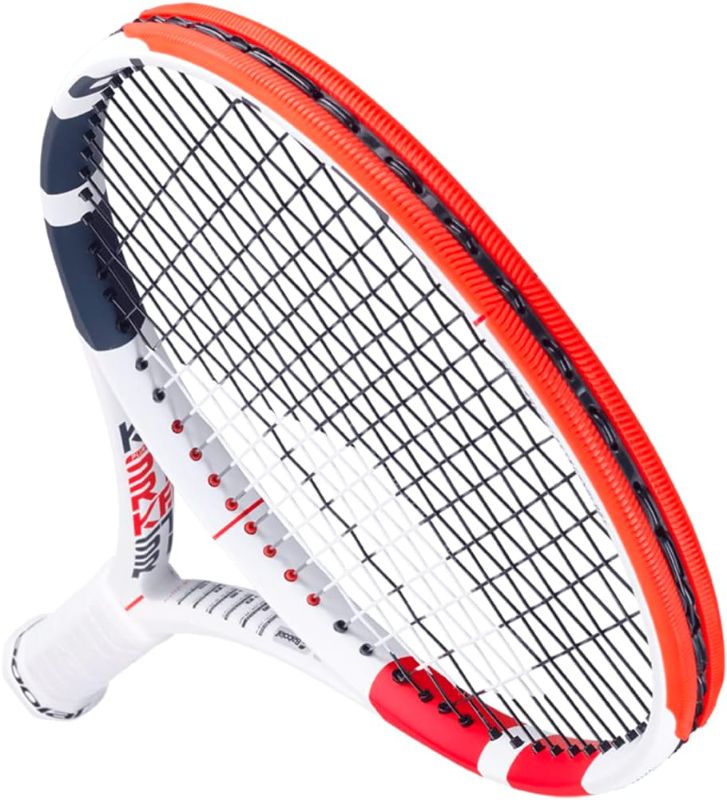 Photo 1 of Babolat Pure Strike 16/19 Tennis Racquet (3rd Gen) - Strung with 16g White Babolat Syn Gut at Mid-Range Tension