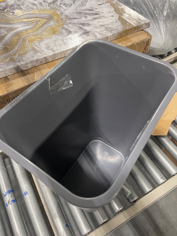 Photo 1 of AmazonCommercial 10 Gallon Commercial Office Wastebasket, Grey, 1-Pack GREY 10 GALLON 1 pack