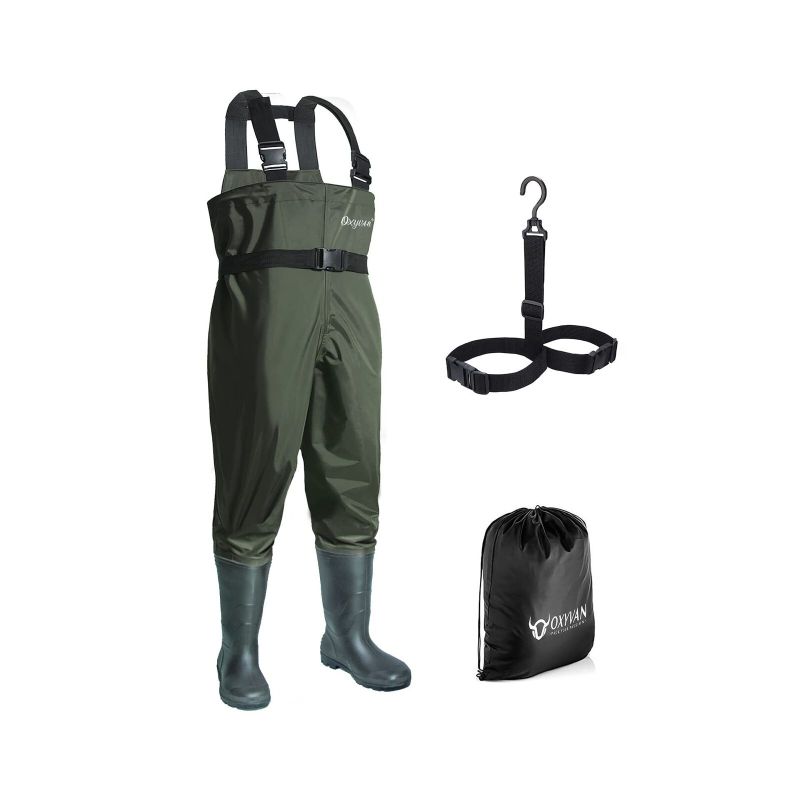 Photo 1 of OXYVAN Chest Waders with Boots for Men & Women, Nylon/PVC Lightweight Fishing.