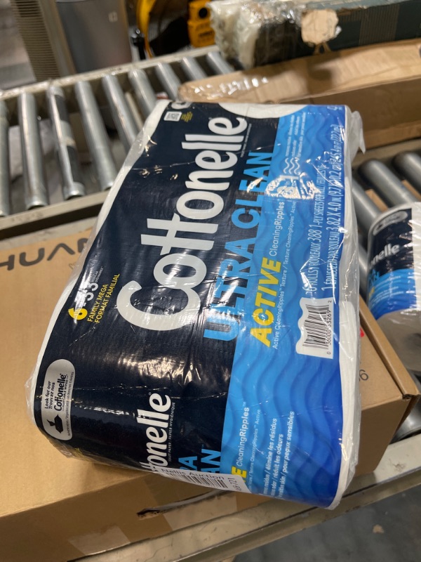 Photo 2 of Cottonelle Ultra Clean Toilet Paper with Active CleaningRipples Texture, Strong Bath Tissue, 6 Family Mega Rolls (6 Family Mega Rolls = 33 Regular Rolls), 388 Sheets per Roll