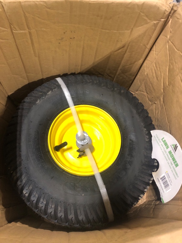 Photo 3 of 15x6.00-6" Front Tire Assembly Replacement for 100 and 300 Series John Deere Riding Mowers - 2 pack