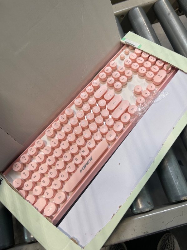 Photo 1 of V2020 Pink Wireless Keyboard with Round Keycaps,2.4GHz Dropout-Free Connection,Long Battery Life,Cute Wireless Moues for PC/Laptop/Mac(Pink)
