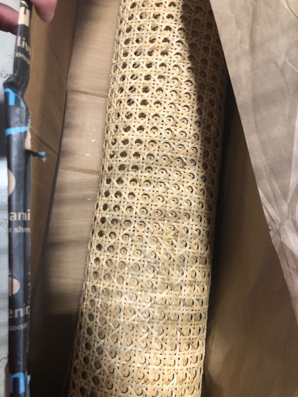 Photo 3 of 24" Width Natural Cane Webbing 5Feet, Rattan Webbing Roll for Caning Projects, Woven Open Mesh Cane for Furniture, Chair, Cabinet, Ceiling, Bed