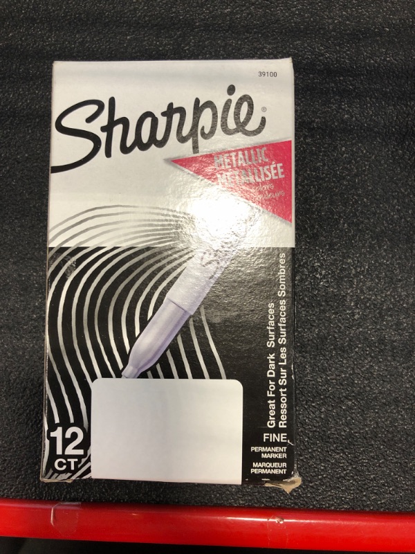 Photo 2 of SHARPIE Metallic Permanent Markers, Fine Point, Silver, 12 Count Silver Markers