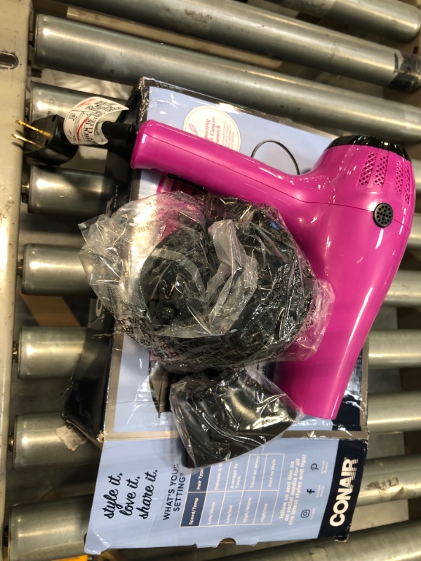 Photo 3 of Conair Hair Dryer with Retractable Cord, 1875W Cord-Keeper Blow Dryer Pink