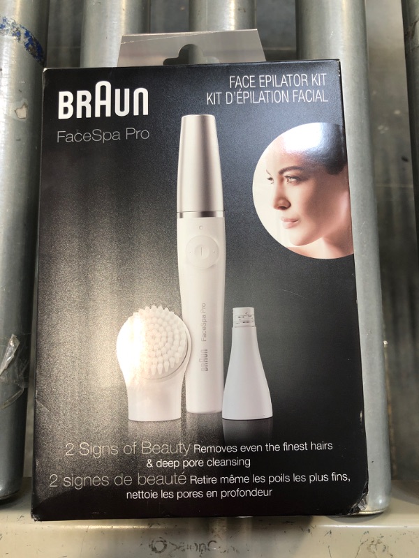 Photo 2 of Braun Face Epilator Facespa Pro 910, Facial Hair Removal for Women, 2 in 1 Epilating and Cleansing Brush