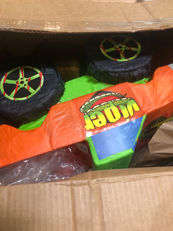 Photo 2 of Aztec Imports Pinatas Viper Monster Truck, Orange and Green