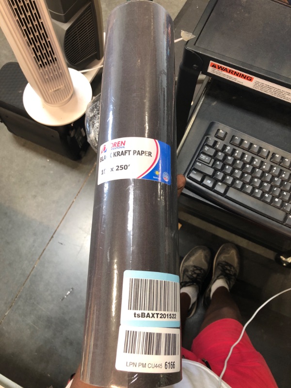 Photo 1 of Black Kraft Paper Roll | 18" x 200’ (2,400”) | Best Colored Paper for Art & Crafts, Bulletin Boards, Gift Wrapping, Table Runner, and Decorations