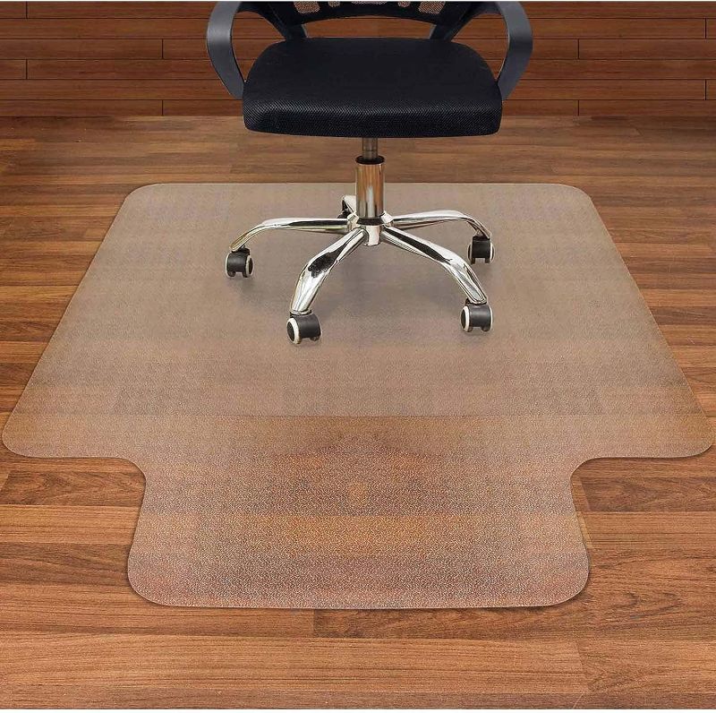 Photo 1 of AiBOB Office Chair Mat for Hardwood Floors, 45 X 53 in, Heavy Duty Floor Mats for Computer Desk, Easy Glide for Chairs, Flat Without Curling