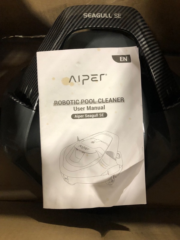 Photo 3 of (2023 Upgrade) AIPER Seagull SE Cordless Robotic Pool Cleaner, Pool Vacuum Lasts 90 Mins, LED Indicator, Self-Parking, Ideal for Above/In-Ground Flat Pools up to 40 Feet - Gray