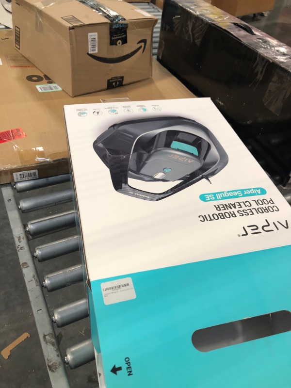 Photo 1 of AIPER Seagull SE Cordless Robotic Pool Cleaner, Pool Vacuum Lasts 90 Mins, LED Indicator, Self-Parking, for Flat Above-Ground Pools up to 33 Feet - Gray
