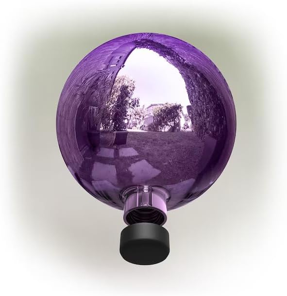 Photo 1 of Alpine Corporation 10" Indoor/Outdoor Glass Gazing Globe Festive Yard Décor, Purple
