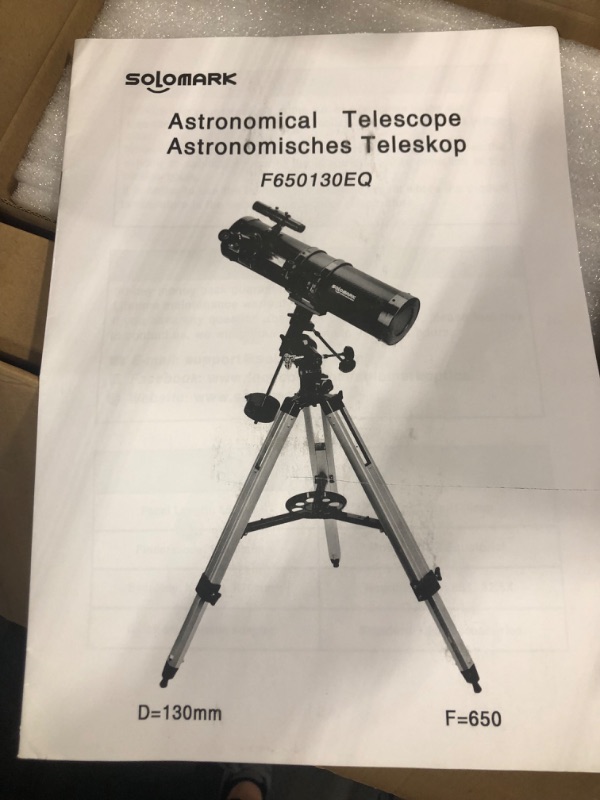 Photo 1 of solomark;astronomical telescope F650130EQ