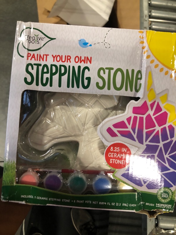 Photo 2 of Creative Roots Mosaic Unicorn Stepping Stone, Includes 7-Inch Ceramic Stone & 6 Vibrant Paints, DIY Garden Stepping Stone Kit for Kids Ages 6+ Unicorn Toy