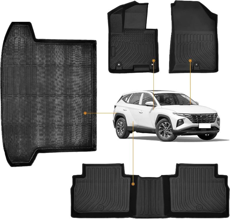 Photo 1 of TucDad® for Plug in Hybrid (PHEV) 2022 2023 Hyundai Tucson Floor Mats & Cargo Liner, All Weather Floor Mats & Trunk Mats for Hyundai Tucson Accessories 2023 2022 PHEV (Not Fit Gas or Hybrid Version) Plug-In-Hybrid Only