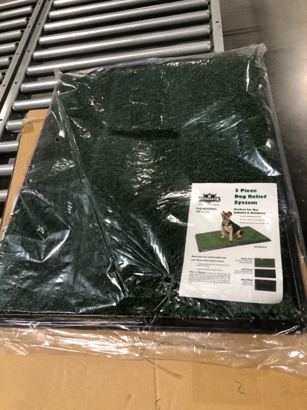 Photo 1 of Artificial Grass Puppy Pee Pad for Dogs and Small Pets - 20x25 Reusable 3-Layer Training Potty Pad with Tray - Dog Housebreaking Supplies by PETMAKER