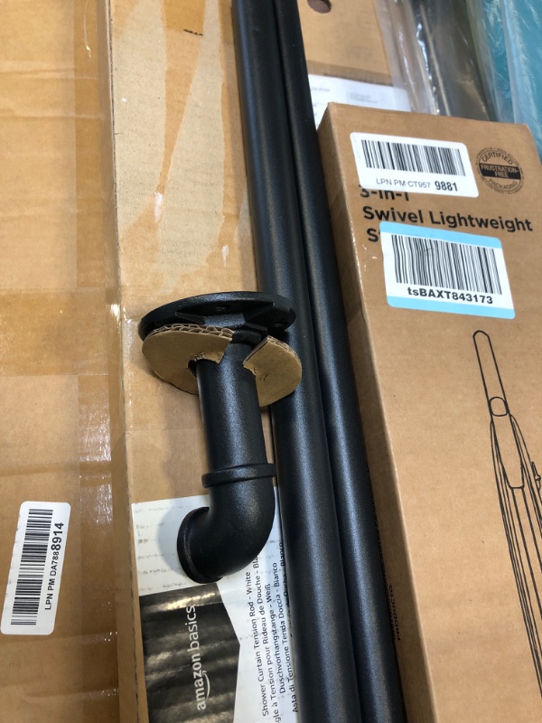 Photo 1 of 1 Inch Industrial Curtain Rod, Curtain Rods for Windows 28 to 48 Inch, Rustic Wrap Around Curtain Rod, Fits for Blackout Curtain, Indoor and Outdoor, Size: 28-48 Inch, Matte Black Matte Black 28-48 Inch