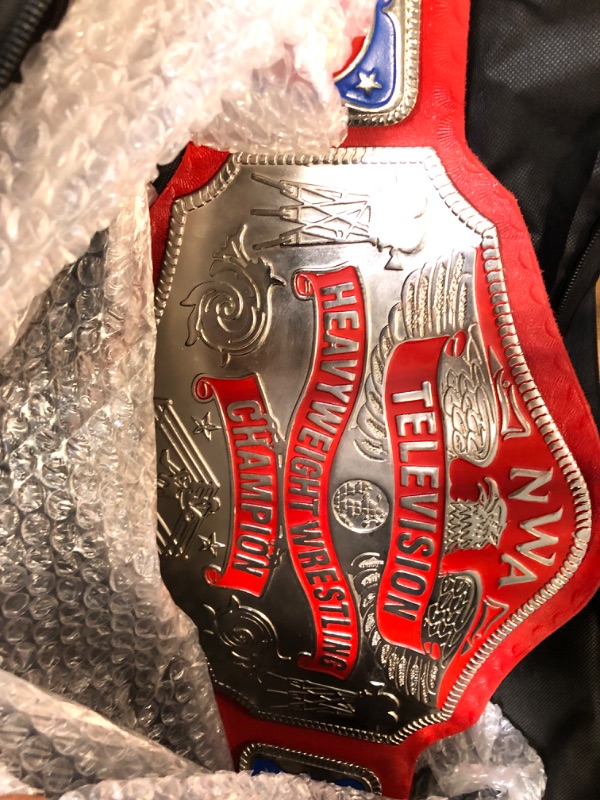 Photo 2 of Maxan NWA Championship Belt Real Leather Wrestling Belt Adult Size