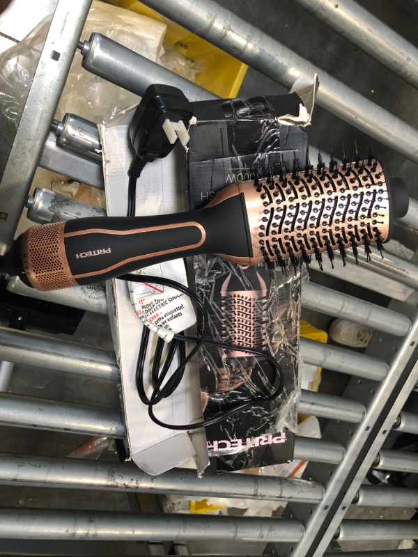 Photo 1 of Dual Voltage Hair Dryer Brush, PRITECH Hot Air Brush 110V-120V/220V-240V Ionic 1000W Blow Dryer Brush 4 in 1 Styler, One Step Volumizer,Styling Brush for Straight and Curling Hair Salon Black