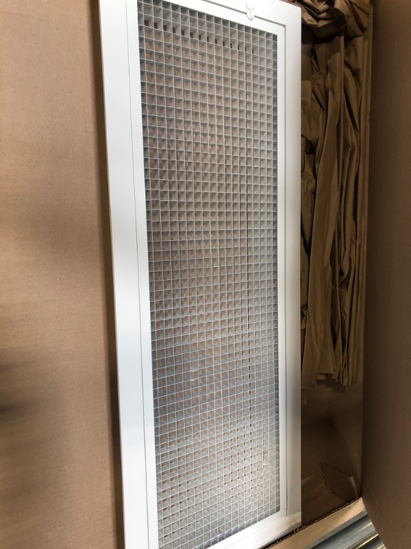 Photo 2 of 10" x 24" or 24" x 10" Cube Core Eggcrate Return Air Grille - Aluminum Rust Proof - HVAC Vent Duct Cover - White [Outer Dimensions: 11.75 X 25.75] 10 x 24 Return Grille