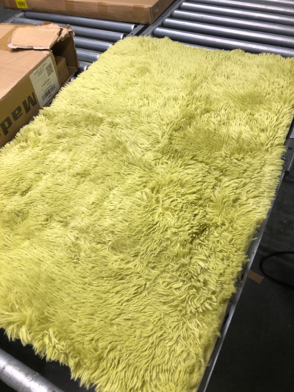 Photo 2 of  Super Soft Shaggy Rug Fluffy Bedroom Carpets, 3x2 Feet Grass Green Modern Indoor Fuzzy Plush Area Rugs for Living Room Dorm Home Decorative Kids Girls Children's Floor Rugs