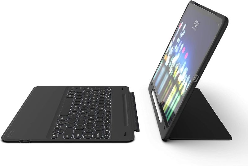 Photo 1 of ZAGG Slimbook Go - Ultrathin Case, Hinged with Detachable Bluetooth Keyboard - Made for 2019 Apple iPad Pro 12.9" - Black
