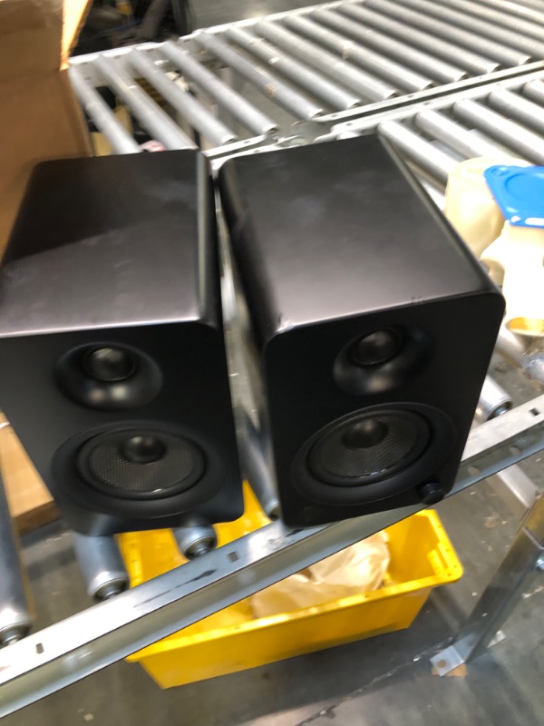 Photo 3 of Kanto YU4MB Powered Speakers with Bluetooth and Built-in Phono Preamp | Auto Standby and Startup | Remote Included | 140W Peak Power | Pair | Matte Black
