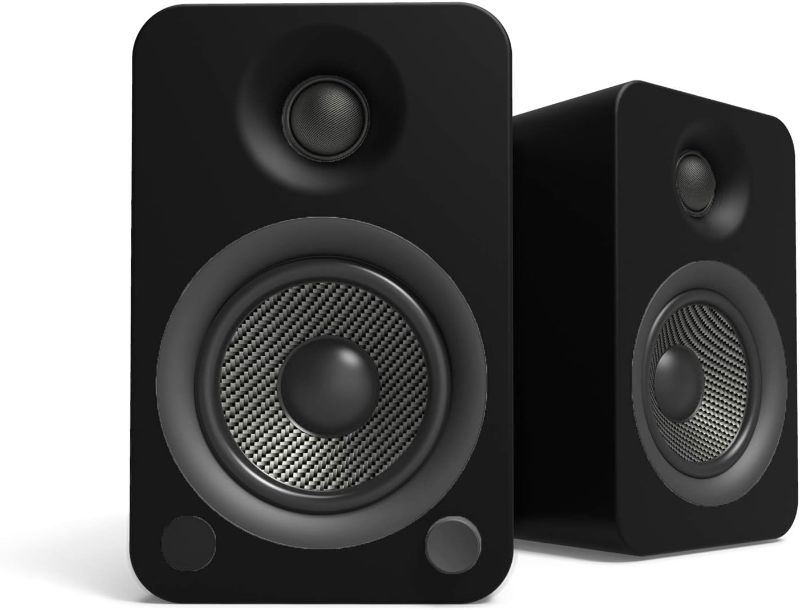 Photo 1 of Kanto YU4MB Powered Speakers with Bluetooth and Built-in Phono Preamp | Auto Standby and Startup | Remote Included | 140W Peak Power | Pair | Matte Black
