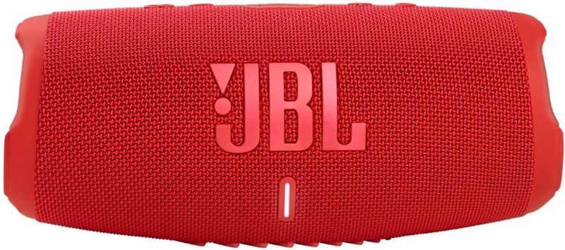 Photo 1 of JBL Charge 5 Portable Wireless Bluetooth Speaker with IP67 Waterproof and USB Charge Out - Red with Carrying case (Black)
