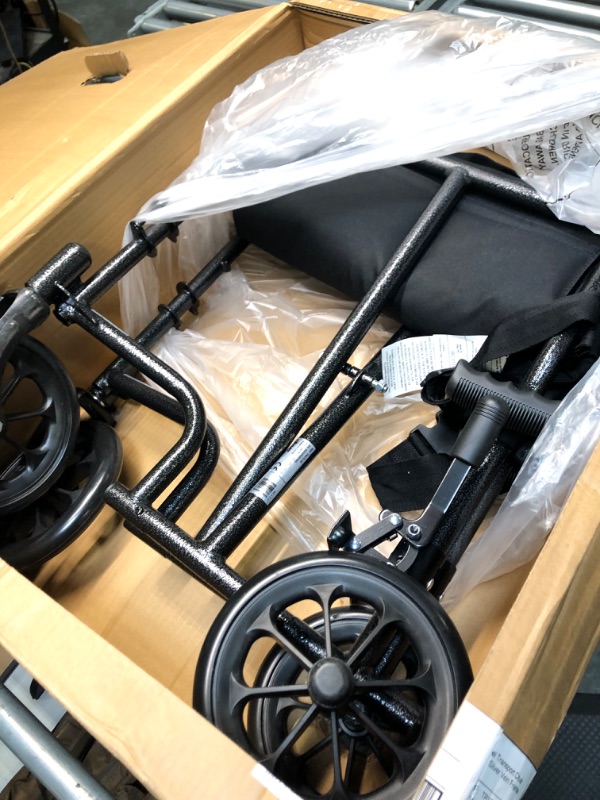 Photo 1 of Drive Medical TR37E-SV Lightweight Folding Transport Wheelchair with Swing-Away Footrest, Silver 1 Count (Pack of 1) Silver Vein