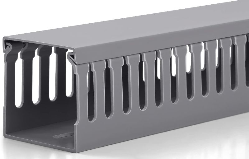 Photo 1 of ZhiYo 2x2in Server Rack Cable Management, 6.4FT Cable Duct Cable Raceway Kit, Electrically Safe PVC for Network Cable Management, Open Slot Wire Raceway for Computer Under Desk, Wire Duct 2 x L3.2FT
