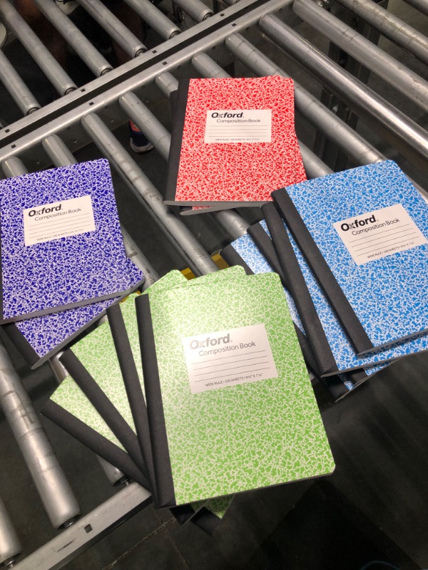 Photo 2 of Tops Oxford Composition Notebooks, Wide Ruled Paper, 9-3/4" x 7-1/2", Assorted Marble Covers, 100 Sheets, 12 per Pack, Colors May Vary (63794)
