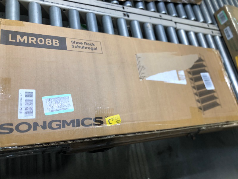 Photo 1 of SONGMICS Shoe Rack, 8-Tier Shoe Organizer, Metal Shoe Storage for Garage, Entryway, Set of 2 4-Tier Stackable Shoe Shelf, with Adjustable Flat or Angled Shelves, Holds 32-40 Pairs, Black