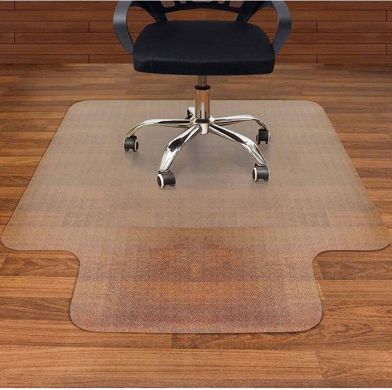 Photo 1 of AiBOB Office Chair Mat for Hardwood Floors, 45 X 53 in, Heavy Duty Floor Mats for Computer Desk, Easy Glide for Chairs, Flat Without Curling