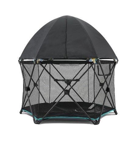 Photo 1 of Pamo Babe 6-Panel Portable & Foldable Baby Playpen for Toddlers, Outdoor Travel Playard for Baby with Canopy 
