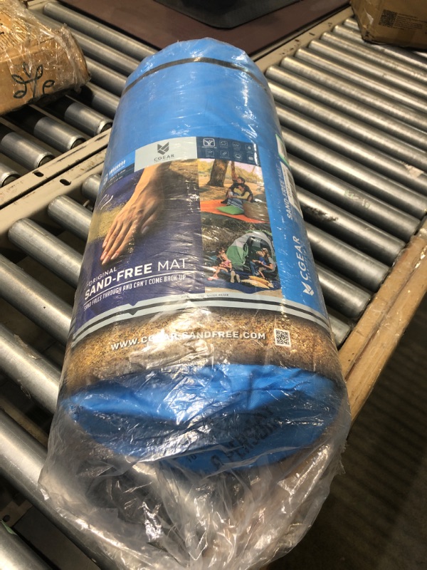Photo 1 of CGEAR Original Sand-Free Outdoor Rug Camping Mat - Water-Resistant & Anti-Fade Material - Military-Grade Construction - Reversible Design - Area Rug for Beach, RV, & Picnics - Includes Travel Bag 10'x10' Blue/Green