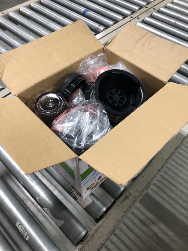 Photo 1 of Ninja BN401 Nutri Pro Compact Personal Blender, Auto-iQ Technology, 1100-Peak-Watts, for Frozen Drinks, Smoothies, Sauces & More, with (2) 24-oz. To-Go Cups & Spout Lids, Cloud Silver