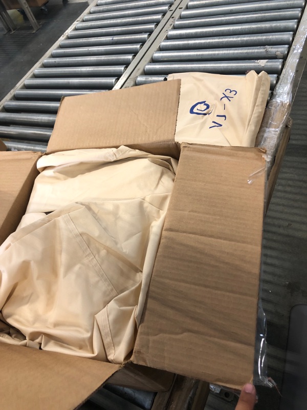 Photo 1 of WJ-X3 Rectangular Outdoor Table Cover, Heavy Duty Patio Table Cover, Outdoor Furniture Cover Waterproof, High Wind Resistant Design for Outdoor Furniture Cover 108W x 83D x 28H Inches, Beige & Coffee 108"W x 83"D x 28"H, Rectangular Beige & Coffee