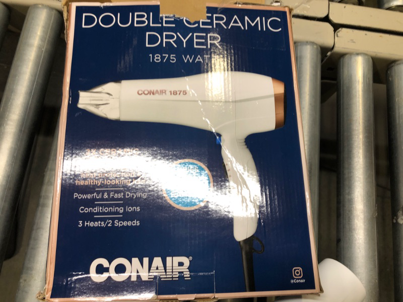 Photo 3 of Conair Double Ceramic Hair Dryer, 1875W Hair Dryer with Ionic Conditioning Full Size