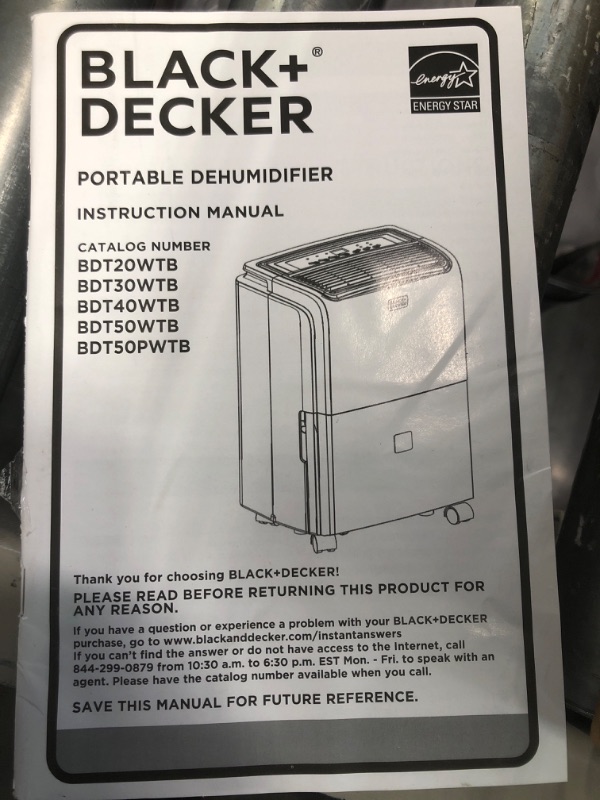 Photo 4 of BLACK+DECKER 1500 Sq. Ft. Dehumidifier for Medium to Large Spaces and Basements, Energy Star Certified, Portable, BDT20WTB , White