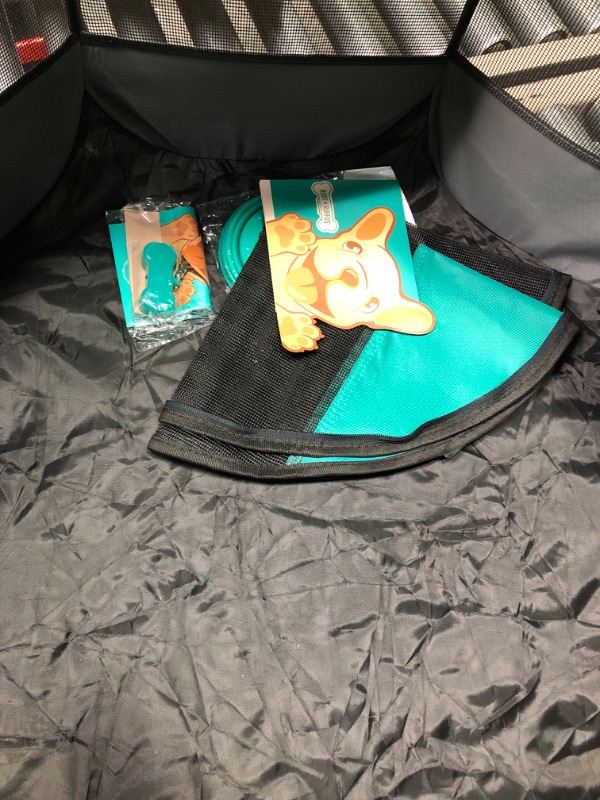 Photo 4 of Ruff 'n Ruffus Portable Foldable Pet Playpen + Free Carrying Case + Free Travel Bowl | Available in 3 Sizes Indoor/Outdoor Water-Resistant Removable Shade Cover Medium (29" x 29" x 17")