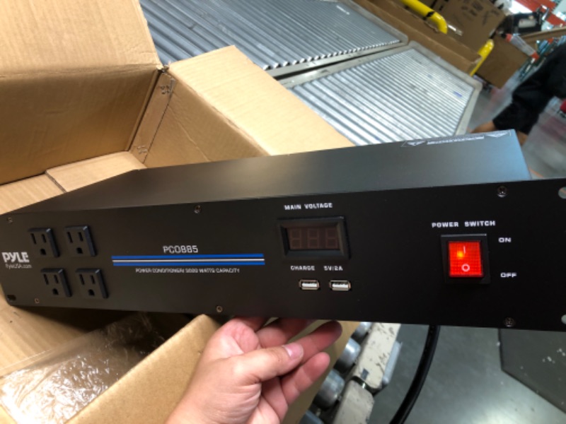 Photo 1 of PylePro PDU Power Strip Surge Protector - 3600 Watt 15 Amp 20 Outlet Heavy Duty Electric Extension Cord - 2U Rack Mount Power Conditioner w/ AC Filter - PCO885