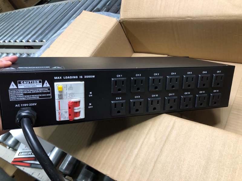 Photo 1 of PylePro PDU Power Strip Surge Protector - 3600 Watt 15 Amp 20 Outlet Heavy Duty Electric Extension Cord - 2U Rack Mount Power Conditioner w/ AC Filter - PCO885