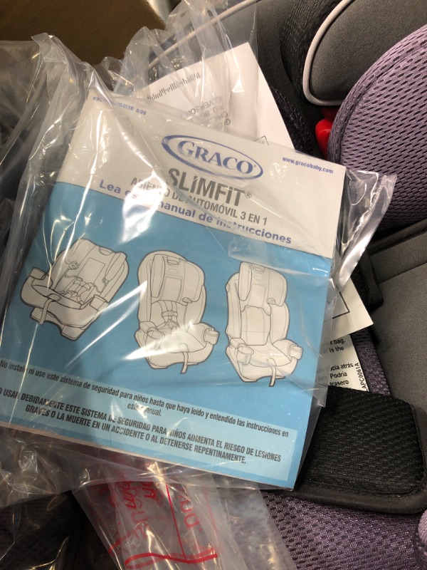 Photo 4 of Graco SlimFit 3 in 1 Car Seat, Slim & Comfy Design Saves Space in Your Back Seat, Annabelle, 1 Count (Pack of 1) SlimFit Annabelle