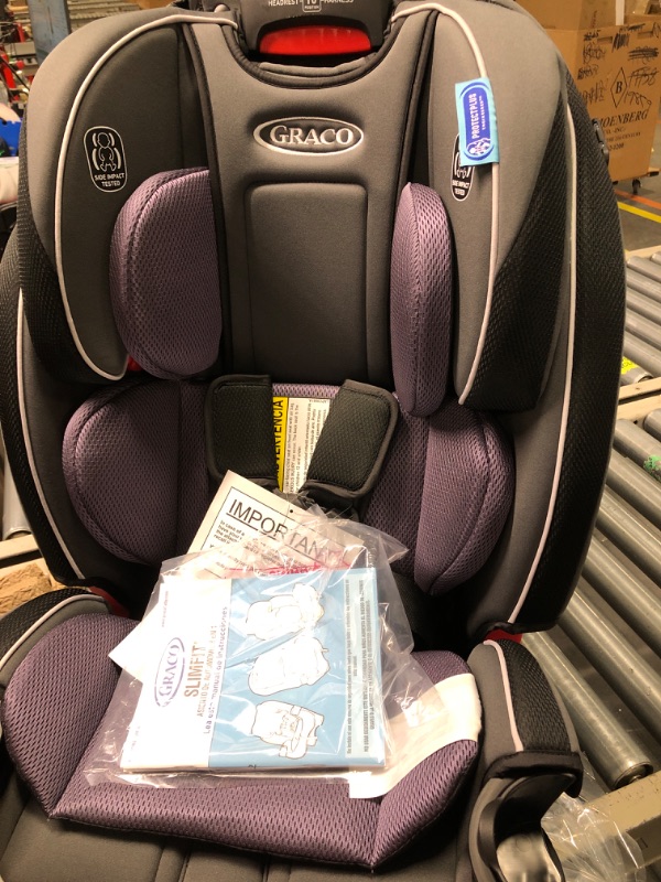 Photo 5 of Graco SlimFit 3 in 1 Car Seat, Slim & Comfy Design Saves Space in Your Back Seat, Annabelle, 1 Count (Pack of 1) SlimFit Annabelle